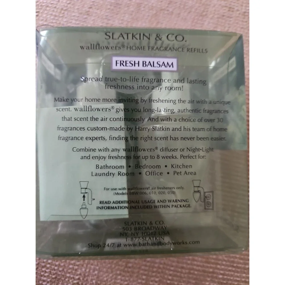 New Slatkin & Co Fresh Balsam Wallflower Home Fragrance Refill 2 Bulbs - Picture 3 of 3
